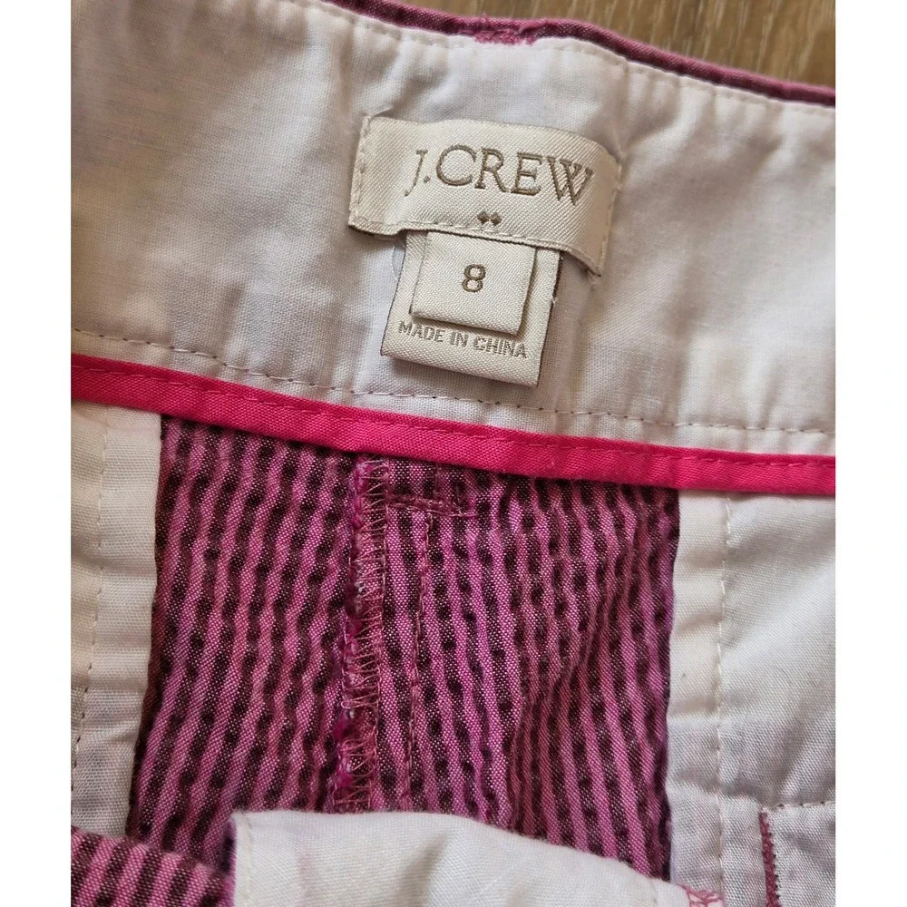 J.Crew Striped Chino Shorts Women's Size 8 Pink Brown